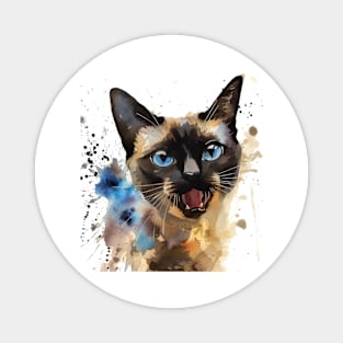 Siamese Cat Water Color Pop Art Design for Cat Lover Magnet